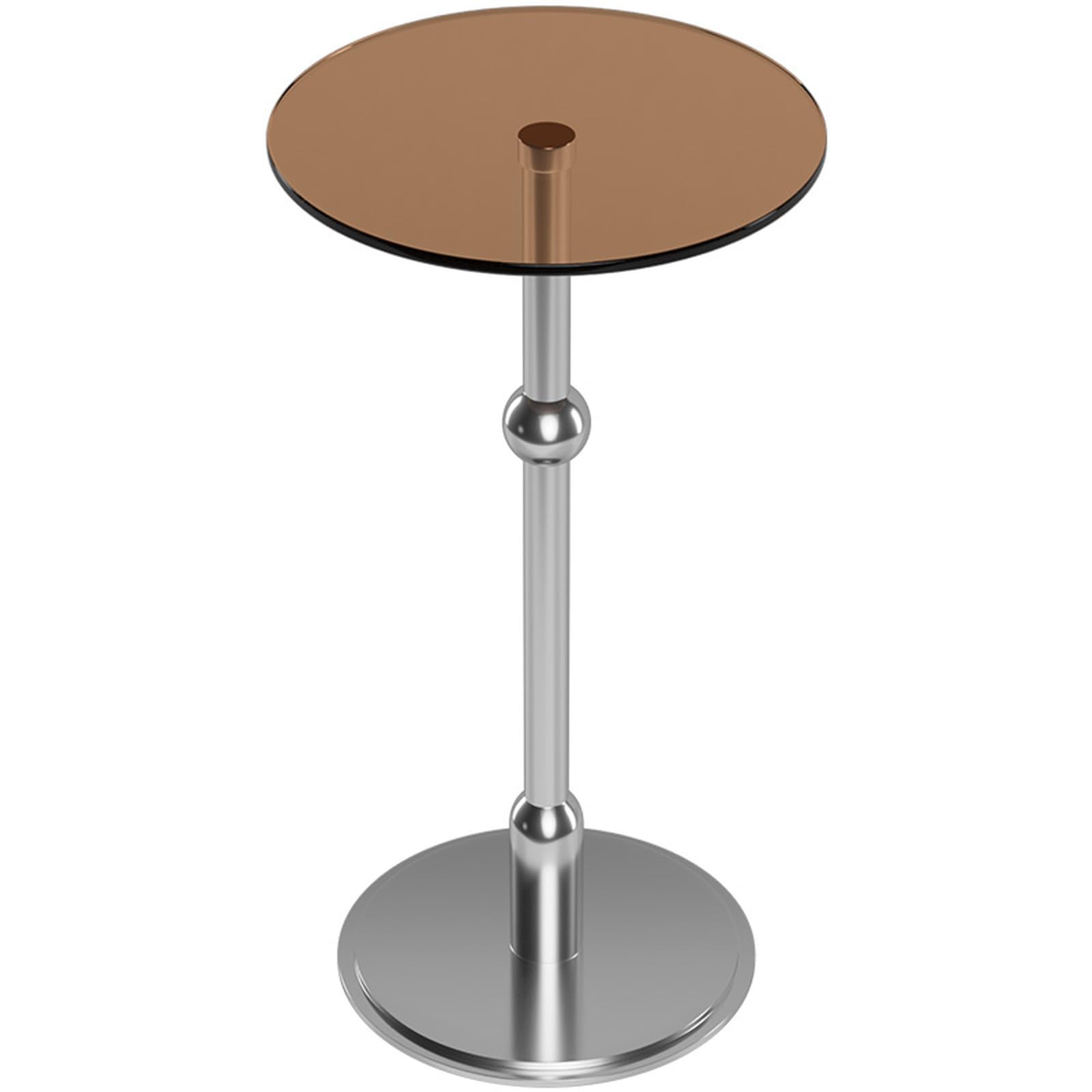 Mesa auxiliar de cristal y metal redonda de 12x12x22 pulgadas