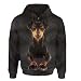 JJCat Männer/Frauen mit Kapuze Langarm 3D-Druck Hundeserie Dobermann Reißverschluss Strickjacke Sweatshirts(XL,Schwarz2)