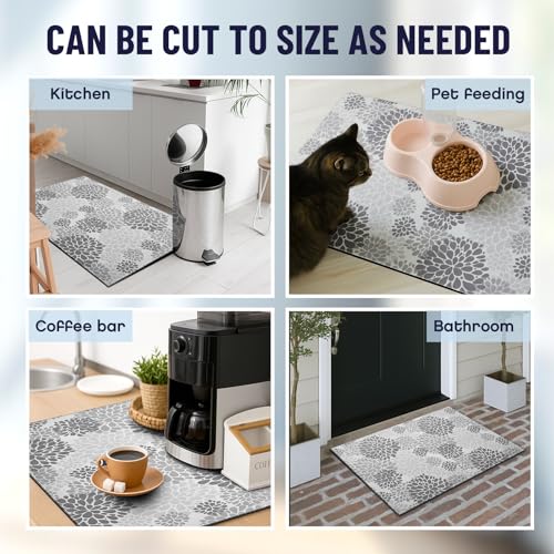 Image of Teenyyou 2 Pcs 26 inch x 18 inch Dryer Top Protector Mat, Washer and Dryer Topper, Non Slip Waterproof Machine Cover Dust Proof Quick Drying Topper Pad for Laundry and Kitchen (Bloom)