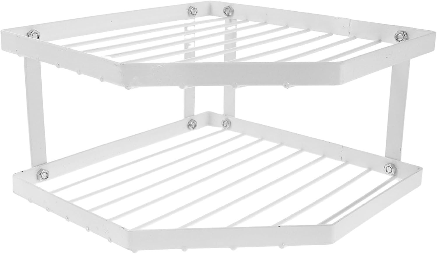 Corner Kitchen Counter Organizer Shelf - 2-Tier Metal Pot Rack Stand For Sorting Pots Pans Condiments - Space-Saving Multi-Layer Spice Holder For Festival Gathering