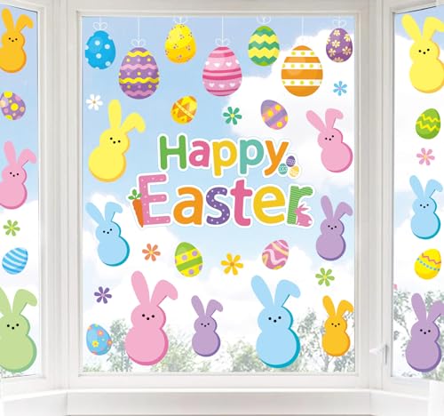 Whaline Easter Window Clings Happy Easter Bunny...