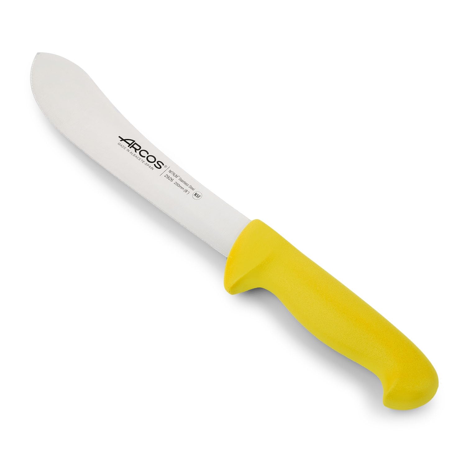 Arcos Serie 2900 - Cuchillo Carnicero - Hoja de Acero Inoxidable NITRUM de 200 mm - Mango inyectado en Polipropileno Color amarillo