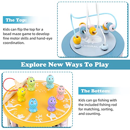 Abellzos Wooden Activity Cube Baby Toys, 11-In-1 Montessori Toy For 3 Year Old, Toddlers Learning Educational Developmental Center, First Birthday Gift For Boys Girls #TOP3