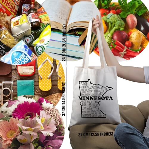 PWHAOO Minnesota Gift Minnesota State Lover Tote Bag Minnesota Tourist Travel Bag Minnesota Souvenir Handbag2