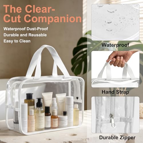9 Pack Clear Makeup Toiletry Bag Large Waterproof Plastic Tote Handbag Multi Purpose Toy Storage Bags Pouch for Building Blocks Transparent Cosmetic Organizer TSA Approved Airline Compliant by JZRSuitcase - Image 5
