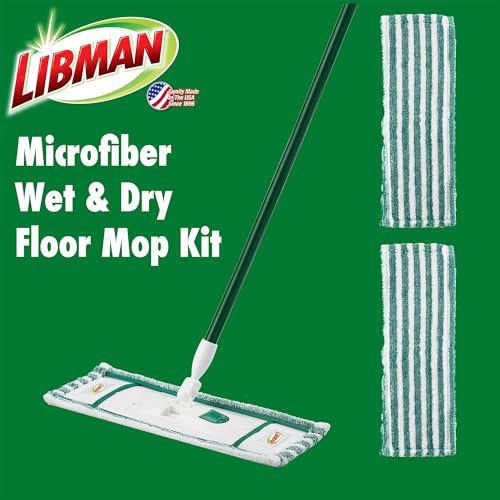 Image of Libman Wet & Dry Microfiber Mop Kit with 3 Microfiber Pads Included