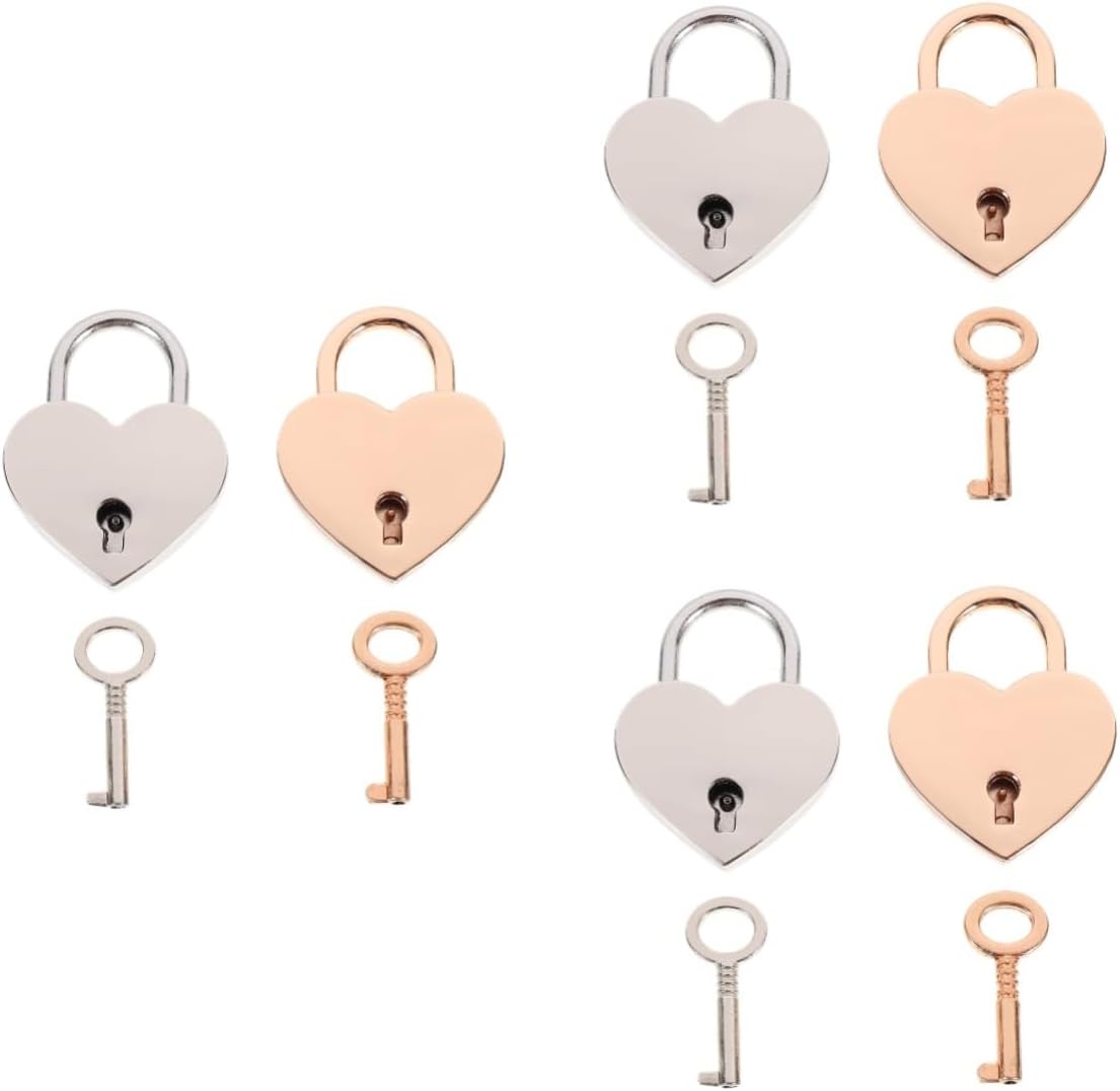 Hemobllo 6pezzi Serrature Forma Di Cuorper Bagagli Lucchetti Da Appenderper Viaggi e Regali Per Attrazioni Turistiche