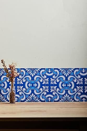 Poromoro Spanish Portuguese Azulejo Style Peel and Stick Backsplash Tile Stickers Set of 16 pcs (11.9, 15) — view 8
