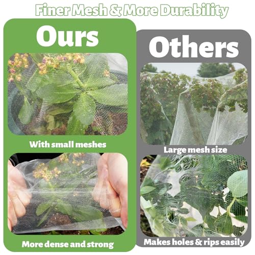 10x50 FT Garden Netting - Heavy Duty 60 Mesh Polyester Insect Barrier with Reinforced Edges | Bird & Pest Protection for Fruit Trees, Vegetable Gardens, Blueberry Bushes by NODMIPNS - Image 5