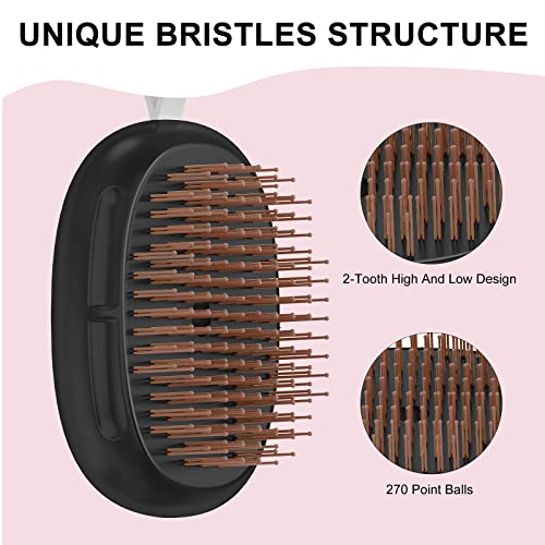 Sindax Hair Brush, Non-Scalp Damaging Hairbrush For All Hair Types, Adds Shine And Smooths Hair, Lightweight Hair Brush For Natural, Curly, Straight, Wet Or Dry Hair(Black) #TOP5