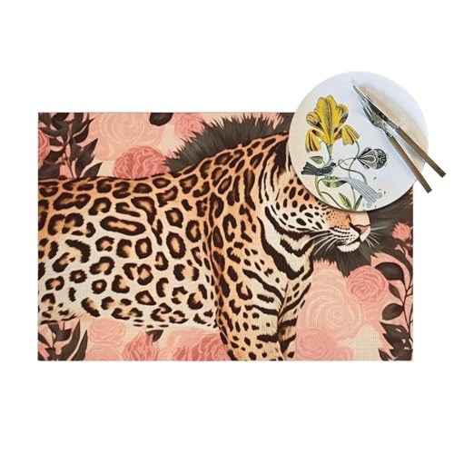 Set de table léopard PVC 45x30 cm lavable et résistant - 7