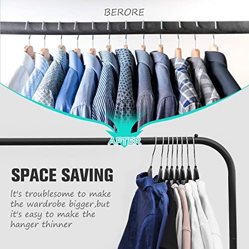 Rainberg 30 Pack Coat Hangers, Premium Quality Plastic Suit Hangers, Heavy Duty, S-Shaped Opening, Non-Slip, Durable, 0.5 cm Thick, Slim Space Saving, 360º Swivel Hook