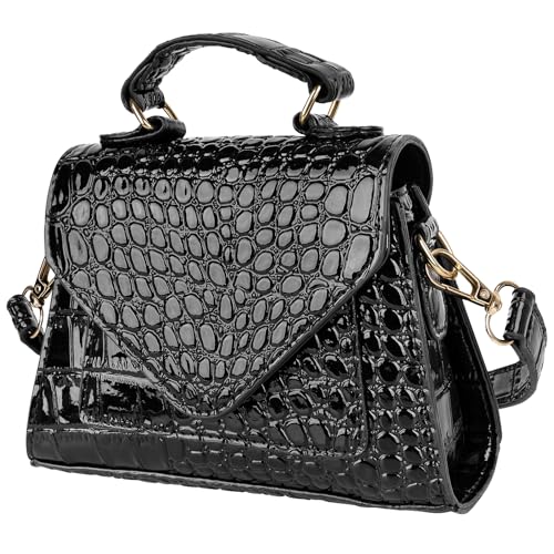 Petit sac à bandoulière noir en cuir végétalien chic pour femme