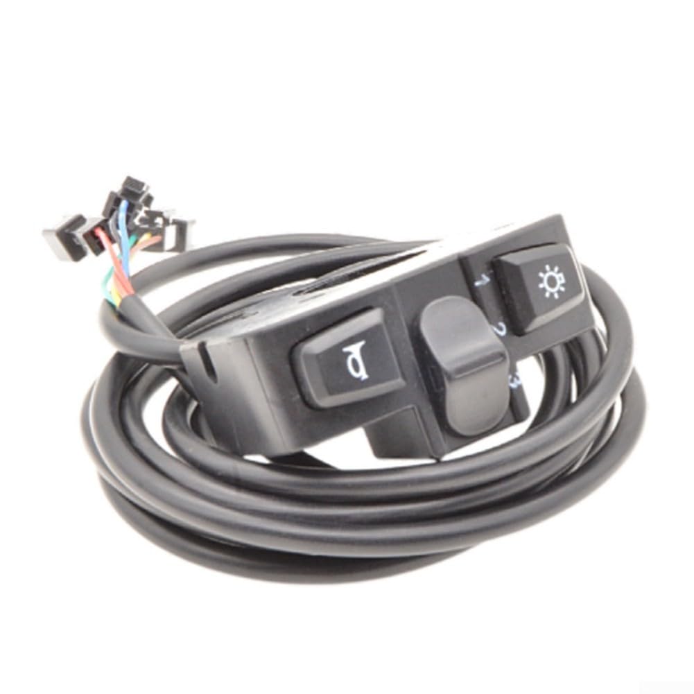 Zilimontt Interruptor eléctrico para manillar de bicicleta con botón de encendido y apagado, compatible con manillares de 22 mm, luces, intermitentes, ABS impermeable, (3 en 1)