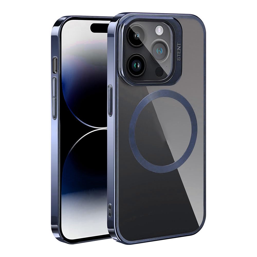 Zore Apple için uyumlu iPhone 15 Pro Max Kılıf M-safe Şarj Özellikli Standlı Zore Klon Kapak Lacivert