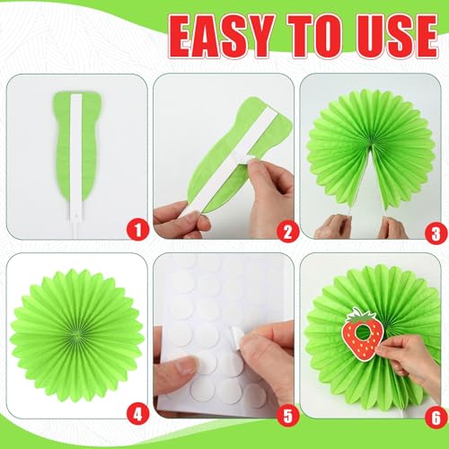 Image of NOVWANG Green Worm Paper Fans 12 Inches Bug Themed Back to School DIY Decor | Crawler Paper Lantern with Eyes Feelers Glue Points, Back to School Party Supplies, for Classroom Bedroom Birthday Decoration