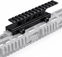 Vista 3 de 360 Tactical 1 pulgada de alto perfil corto Riser Mount Matte Black Picatinny 8 Ranura para visores y óptica