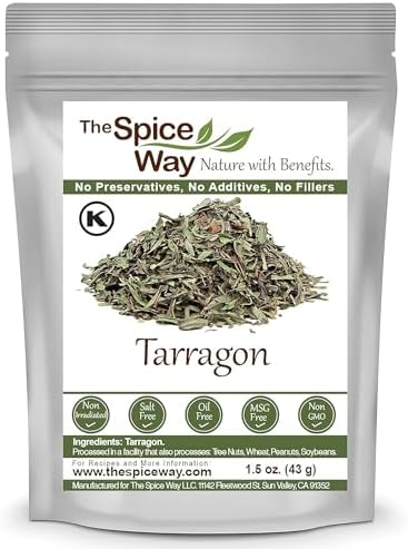 The Spice Way Tarragon Leaves 1.5 oz Dried Herb for French Cooking Sauces