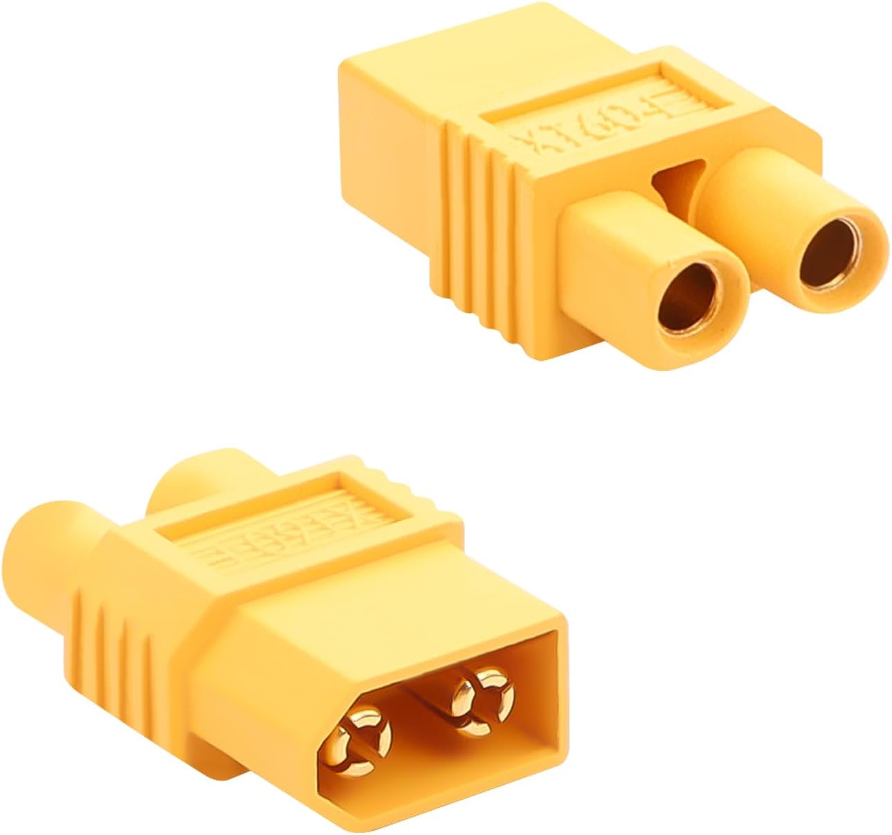 QIANRENON 30A XT60 to EC3 Model Airplane Battery Connector Gold Plated XT60 Male to EC3 Female High Current Adapter Compact XT60 Plug to EC3 Socket Converter, for Drone RC Model Car Boat, 2Pcs