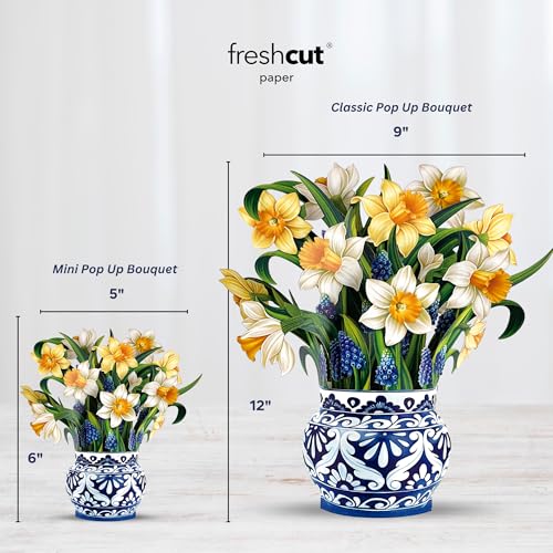 image for Freshcut Paper Pop Up Cards, Paper Flower Bouquet 3D Popup Greeting Ca