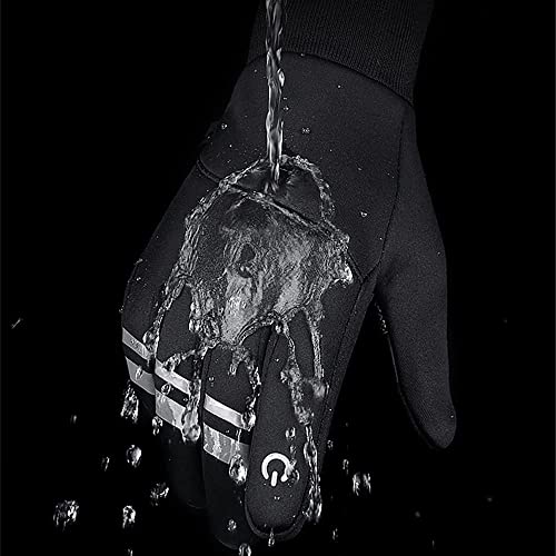 Rocking Horce Winter Waterproof Warm Gloves Men Women Touch Screen Lightweight Windproof Gloves For Running Cycling Driving And Outdoor Work (Black, X-Large) #TOP2
