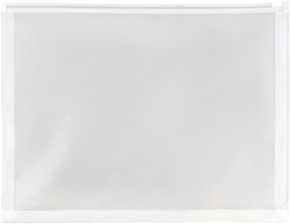 JAM PAPER Plastic Envelopes with Zip Closure - Letter Booklet - 9 3/4 x 13 - Assorted Colors - 12/Pack