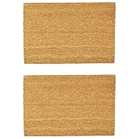 Nicola Spring Coir Door Mats - 90 x 60cm - Classic - Pack of 2 - Decorative Indoor Front Door Floor Mat Entry Dirt Trapper Rug Outdoor Boot Scraper Non Slip Backing Doormat