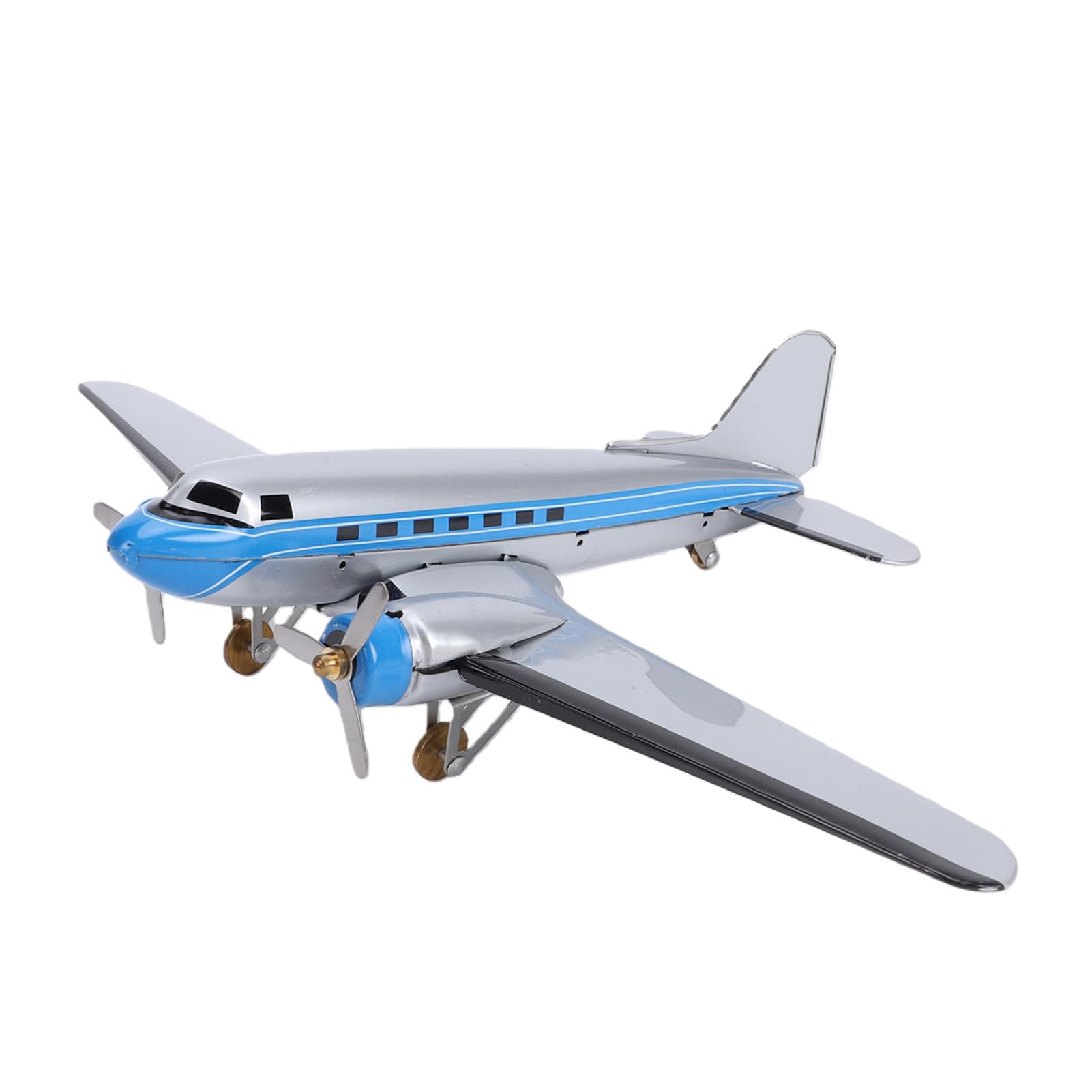 YUEHISY Airplane Model, Douglas DC-3 Passenger Plane Desktop Display, Vintage Decor Collectible, Metal Tinplate Aircraft Toy, for Office Home