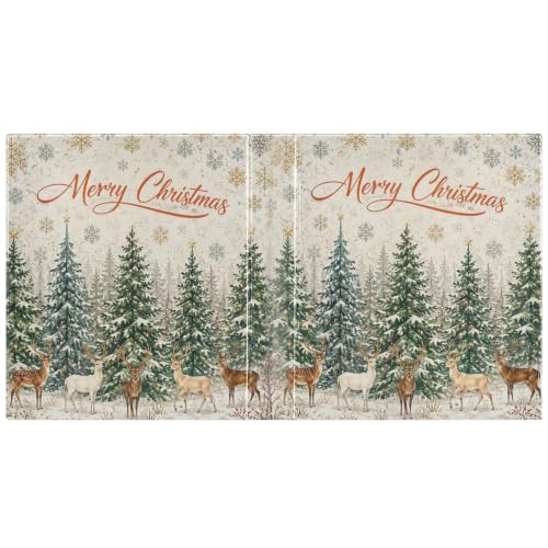 Image of Winter Forest Deer Christmas 3 Ring Binder with 2 Interior Pockets 1.5 inch Binders 3 Ring Heavy Duty Fit 8.5 inch x 11 inch Letter Size for Office School, 2 Pack