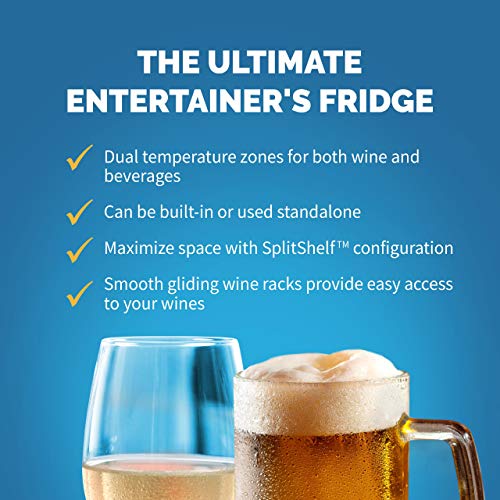Newair 24” Wine And Beverage Refrigerator Cooler, 20 Bottle And 70 Can Capacity, Built-In Or Freestanding Dual Zone Fridge In Stainless Steel With Splitshelf ™ Awb-400Db #TOP1