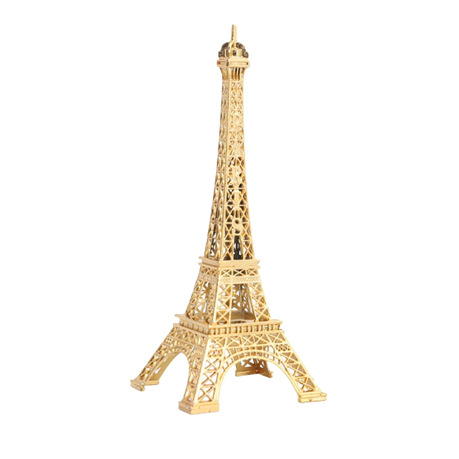 QOTSTEOS Eiffel Tower Statue Cake Topper, Alloy Craft Jewelry Stand Figurines Collectible Figurines for Home Party Decoration(size:18cm/7.08inch)