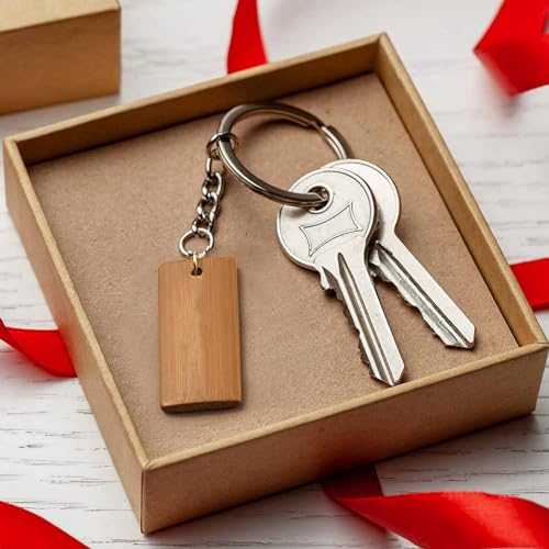 Etiquetas rectangulares de bambú natural para anillos, 300 piezas de madera sin terminar 4