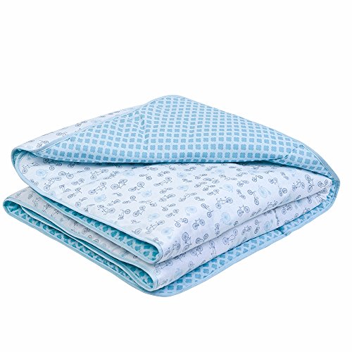 Edredom para Berço Compose Dupla Face, Papi Textil, Azul, 1.30mx85cm