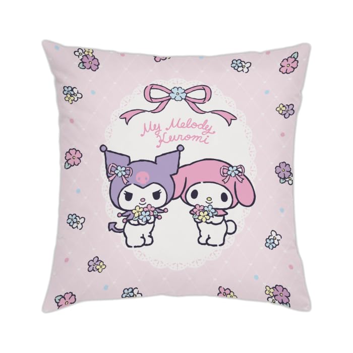 Coussin Hello Kitty et Friends SAKAMI motif floral oreiller déco 35x35 cm
