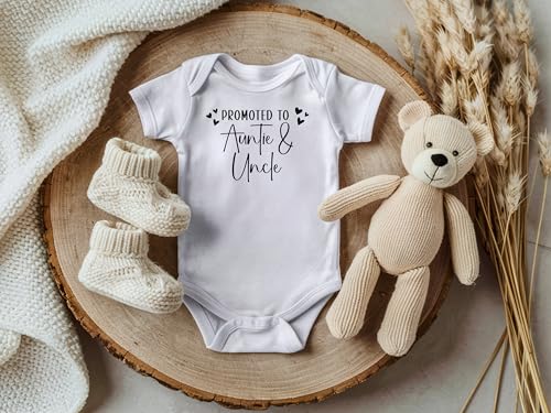 Promoted to Auntie and Uncle Pregnancy Announcement Infant Bodysuit3