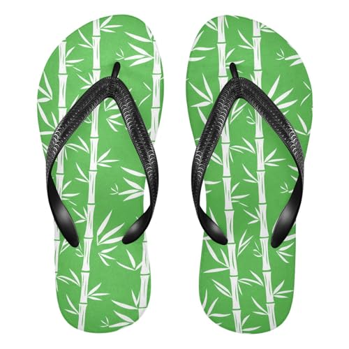 White Leaves Flip Flops for Beach Thong Sandals Anti-slip Lightweight Shower Shoes for House Indoor Outdoor
