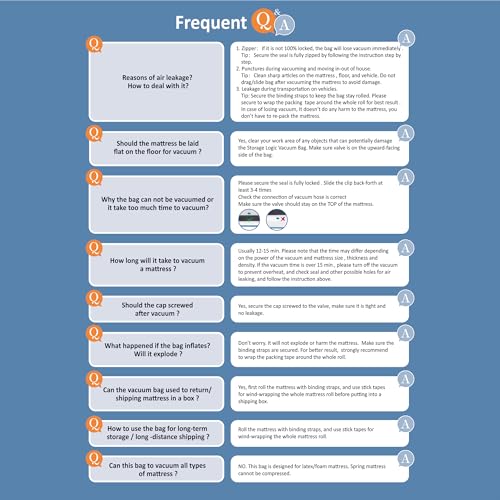 Storage Logic Bolsa a vácuo para colchão de espuma Twin/Twin-XL com zíper azul, bolsa de colchão com