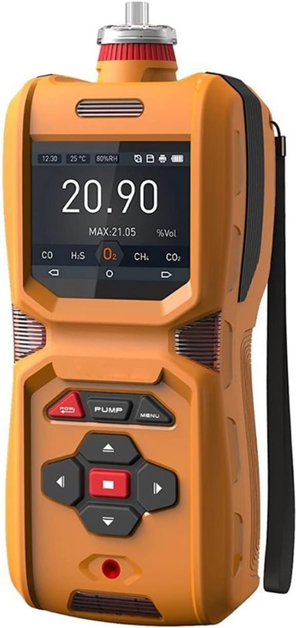 Gas Detector, Gas Detector, 4 Gas Monitor Multiple Indicator (Vibration, Audible, Visual) CO/O2/EX/H2S 4 Gas Monitor Personal Rechargeable Gas Sniffer