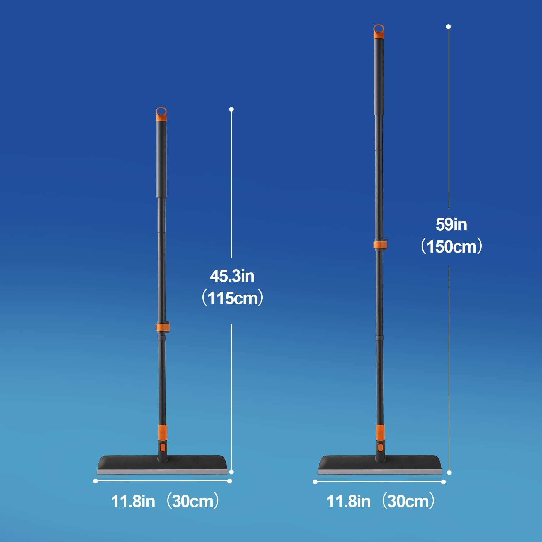 CLEANHOME Detergente per piastrelle e spazzola 2 in 1, manico telescopico 150 cm
