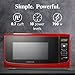 Farberware 0.7 Cu. Ft. Countertop Microwave Oven – 700 Watts Power, Auto Cook Settings, Defrost, Easy Clean and Child Safety Lock - Red