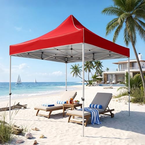 Tienda de campaña desplegable de 10 x 10 pies, para 1 persona, portátil, refugio solar de altura ajustable, sombra al aire libre para mercado, fiesta, patio, camping, playa