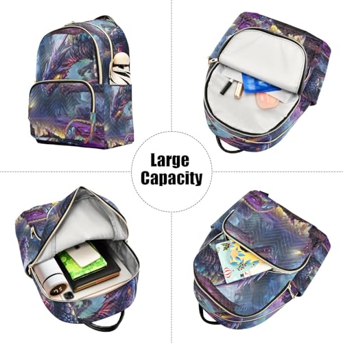Image of ALAZA Dragon Planet Magic Fantasy Small Backpack Purse for Women Travel Bag Fashion Daypack Back Pack Shoulder Bag