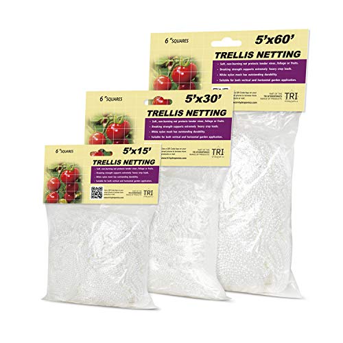 Castlegreens 5 X 60Ft Plant Trellis Netting, Heavy-Duty Polyester Trellis Net Design For Climbing Fruits And Vegetables, Hydroponics Grow Net, Easy To Use, 1-Pack #TOP4