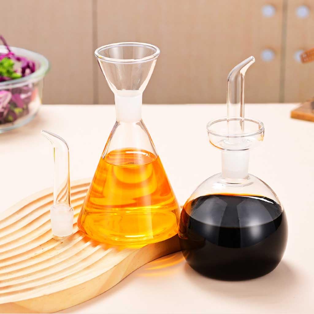 Botella de Vidrio dispensador de Aceite y vinagre, Dispensador de Aceite y vinagre de Vidrio de borosilicato con Pico, Varios tamaños(A Model,500ML)