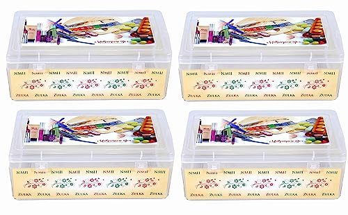 Image of NMII Multipurpose Plastic Storage Box I Transparent Plastic Container Box For Home, Travel, Kitchen, Jewellery Items, Etc - 22 L x 12.4 W x 8 H (CM) - Pack of 4 Box
