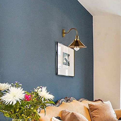 DC VOLTAGE Retro Rainproof Cone Shaped Shade Swan Neck Wall Sconce Fittings Metal Indoor Light Fitting for Bedroom Dinning Room Garage and Any Other Places Not Battery Oprated Wall Lights - Image 3