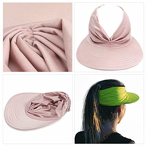 None-Brand-Sun-Visor-Hats-for-Women-Wide-Brim-UV-Protection-Summer-Beach-Cap-Elasticity-Empty-Top-Cap