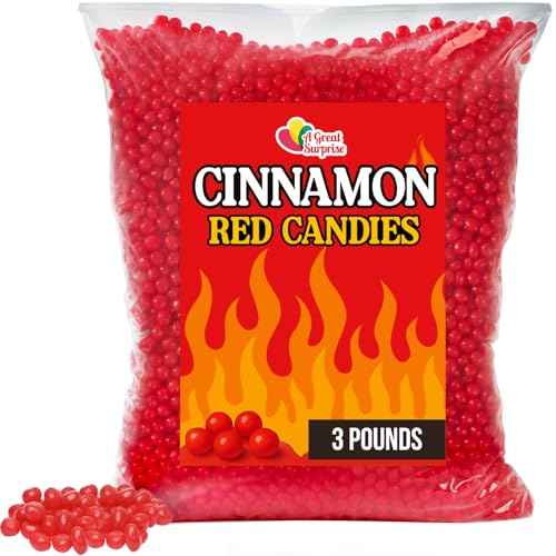 Red Cinnamon Imperials - 3 Pounds - Red Hot Candy Bulk - Imperial Candies for Machine Refills, Buffet