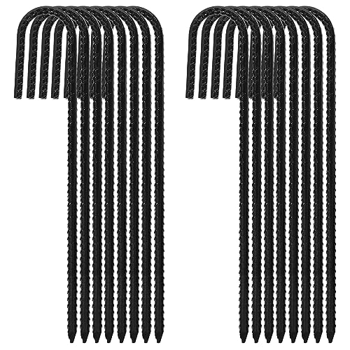 ERYTLLY 12In Rebar Stakes J Hook Heavy Duty Galvanized Metal Stakes for $19.99 (17% Off) at Amazon