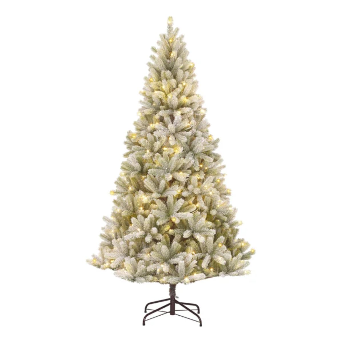 Black Box Trees Nagoya Sapin de Noël Artificiel avec éclairage LED Blanc Chaud - H 210 x Ø 115 cm - Vert givré